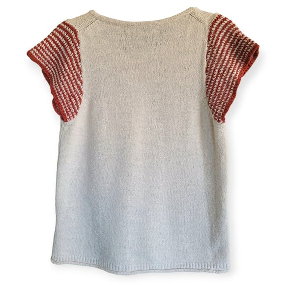 Madewell Ivory and burnt orange Striped Sleeve Tee - Picture 6 of 13